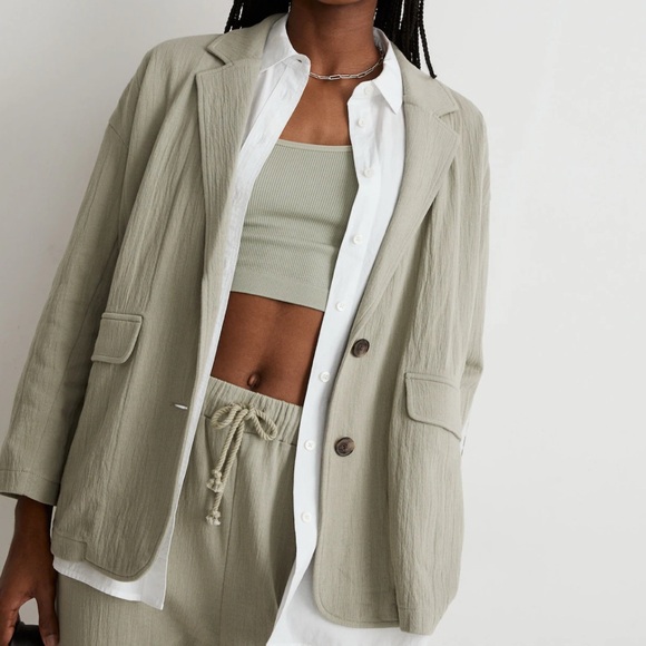 NWT Madewell Rumpled Terry Blazer Size L - Picture 2 of 3